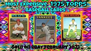 1975 Topps Most Expensive eBay Sales Baseball Cards  February 2023 [upl. by Feirahs658]