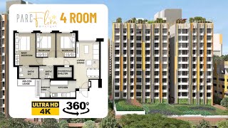 Parc Flora  Tengah 4room Virtual Tour  2022 Feb Tengah BTO  VR 360 4K [upl. by Vitkun963]