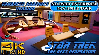 Virtual Tour USS STARSHIP ENTERPRISE NCC1701D  Enhanced Graphics  STAR TREK  4K [upl. by Laurin]