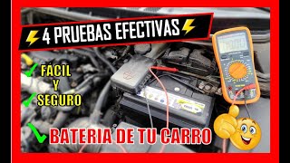 Como PROBAR Una BATERÍA De CARRO CON MULTÍMETRO 🔥4 PRUEBAS EFECTIVAS y FÁCILES [upl. by Neenaj]