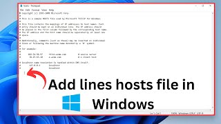 How to Edit Hosts File in Windows 11107  Add Lines in Hosts File [upl. by Lirva]