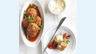 bocconcinistuffed meatballs with tomato sauce  donna hay [upl. by Charbonnier]