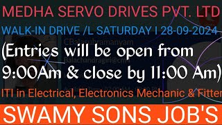 JOBS IN MEDHA SERVO DRIVES PVT LTD  SWAMY JOBS  MALES FEMALES JOBS  FULL DETILES  BALAOFFICIAL [upl. by Paton181]