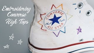 HOW TO EMBROIDER A PAIR OF CONVERSE HIGH TOPS [upl. by Kajdan287]