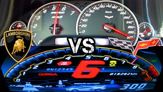 Lamborghini Aventador SVJ vs Corvette ZR1 Acceleration Battle 0300 kmh [upl. by Wrand]