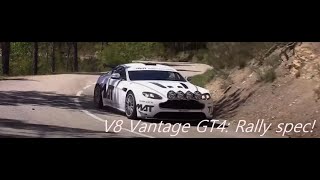 86a  V8 Vantage GT4 Rally spec Francois Delecour Rally du Var 2017 [upl. by Peace]