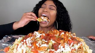 LOADED SHRIMP NACHOS MUKBANG [upl. by Gib]