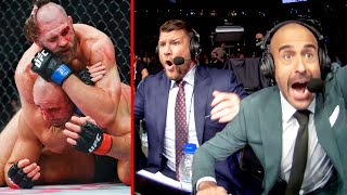 UFC 275 Commentator Booth Reactions [upl. by Ahsiekahs]