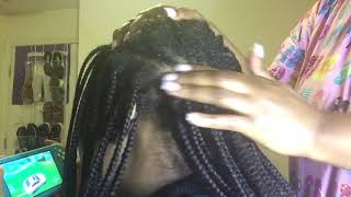 ASMR Oiling 3 Month Old Box Braids Scalp Massaging  Fast amp Soft Scalp Scratching ☺️ [upl. by Anaile]