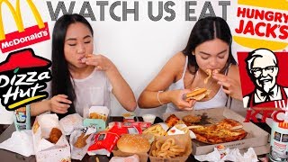 EPIC FAST FOOD MUKBANG  Watch Us Eat  THERESATRENDS [upl. by Talanta]