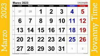 Calendario  Marzo 2023 [upl. by Lenci]