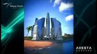 Baku Khazar Islands  New city Azerbaijan Tower [upl. by Alair737]