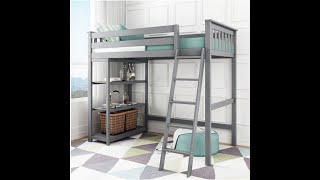 Loft Bed  with Angle Ladder and Bookcase  Bunk Beds Canada [upl. by Jedd361]