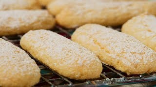 Ladyfingers Recipe Demonstration  Joyofbakingcom [upl. by Derf585]