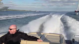 Hunton RS43 “Samurai” and Hunton XRS43 “Mach 1” running at 60mph up Southampton water [upl. by Shelah]