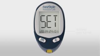 FreeStyle Freedom Lite System Set Up Your Meter and Perform a Blood Glucose Test [upl. by Floyd]