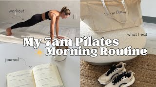 My 7am Pilates Morning Routine  My Workout amp What I Eat  Sanne Vloet [upl. by Adihsar]