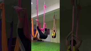 Aerial yoga new flow  Aerial Yoga batch Pose  Flying yoga beginners classes in delhi  First Time [upl. by Ecirtac]