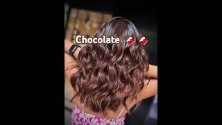 How To chocolate brown colour 🍫🍫chocolate choco brown hair colour hairstyle highlights how [upl. by Aremaj]