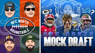 NFC NORTH ROUNDTABLE  Full 7 Round Mock Draft 2024 [upl. by Nimaj262]