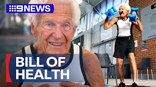 95yearold still teaching aqua aerobics  9 News Australia [upl. by Anairdna]