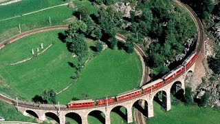 FILM COMPLETO Trenino rosso del Bernina  Ferrovia Retica Tirano  Bernina  Sankt Moritz UNESCO [upl. by Heywood]