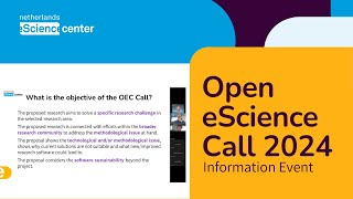 Open eScience Center Call 2024  Information Event [upl. by Slemmer]