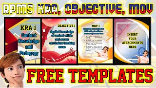 RPMS PORTFOLIO KRA OBJECTIVES MOVs AND ATTACHMENTS FREE TEMPLATE COVERS [upl. by Veats]