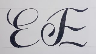 Calligraphy Handwriting Letter E In Cursive Design  How To Write Stylish Alphabet For beginners [upl. by Iong]