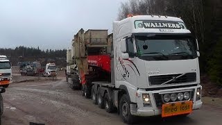 Volvo FH16 660 8x4 amp Volvo FH16 540 6x4 amp Volvo FH16 660 6x4 With Wide Loads Leaving The Quarry [upl. by Altheta]