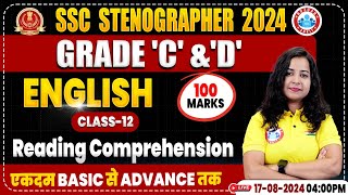 SSC Stenographer 2024 Reading Comprehension Class SSC English Classes 2024 Steno Grade C amp D [upl. by Suivatram]