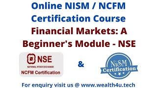 NCFM  Financial markets a beginners module Part1 NSE NCFM NISM NSE [upl. by Akienahs]