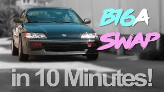 Honda CRX B16 Swap in 10 minutes [upl. by Levin460]