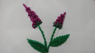 Very Easy Lavender Flower Hand Embroidery For Beginners [upl. by Ainerol]