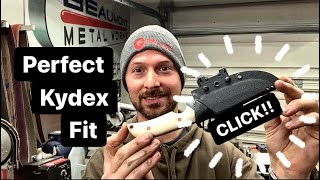 Kydex sheath making HOW TO get the PERFECT FIT [upl. by Aliakim]