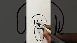 How to Draw a cute puppy very easy drawing youtubeshorts art [upl. by Rednas]