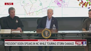 Pres Joe Biden speaks in North Carolina after touring Hurricane Helene damage [upl. by Relda]