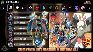 Nexomon Extinction Complete Database All 381 Nexomon [upl. by Nolek]