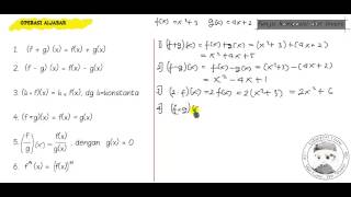 FUNGSI KOMPOSISI DAN INVERS  OPERASI ALJABAR FUNGSI [upl. by Ecinej]
