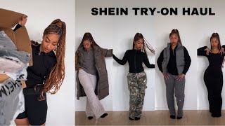 SHEIN WINTER TRYON HAUL  JACKETS PANTS SWEATERS ETC [upl. by Eniawtna]