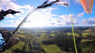 Paragliding 161a Strongwind flights with toplanding timed between hailstorms on Wasserkuppe 34 [upl. by Nilyarg]