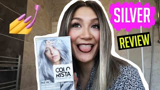 Dying my hair silver with L’Oréal Paris Colorista Permanent hair dye  silver hair at home 😄 [upl. by Siuqaj]