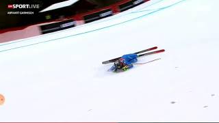 CRASH Nicole Delago  Garmisch 2022 Downhill [upl. by Ybanrab979]