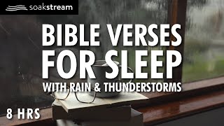 Bible Verses with Rain and Thunderstorm Sounds for Sleep and Meditation [upl. by Crooks684]