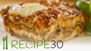 Three cheese no boil lasagna recipe  By wwwrecipe30com [upl. by Thaine]