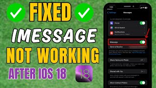 How To Fix iMessage Not Working On iPhone After iOS 18 Update 2024 [upl. by Sulihpoeht]