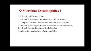 L1 Microbial Extremophiles Msc I  Sem I [upl. by Ybab]