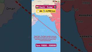 Kochi IN to Dubai AE flight ✈️ route Air india express lX435aviation travel flight shorts vlog [upl. by Selrhc]