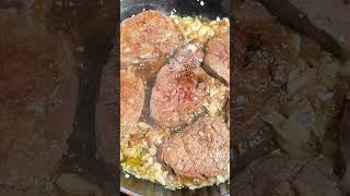 Filet Mignon with Mustard and Onion Sauce recipe foodshorts filetmignon [upl. by Wilinski]