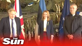 LIVE Boris Johnson Jens Stoltenberg amp Kaja Kallas conference from Estonias Tapa Military Base [upl. by Labotsirhc82]